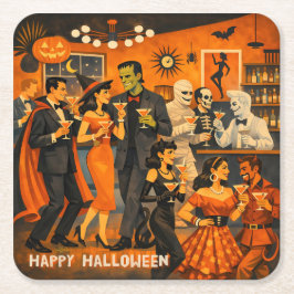 Porta-copo De Papel Quadrado Festa de Martini de Halloween no Estilo Moderno de