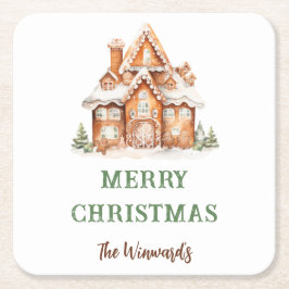 Porta-copo De Papel Quadrado Festa de Natal Decoradora da Casa do Gingerpão