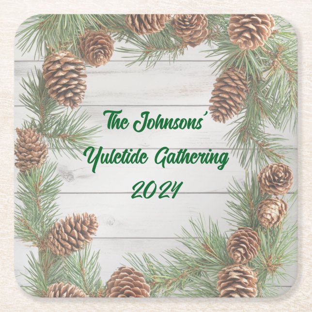 Porta-copo De Papel Quadrado Festa de Natal russa (Frente)