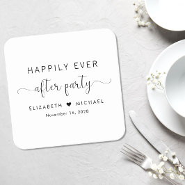 Porta-copo De Papel Quadrado Festa de Recepção de Casamento Felizes para Sempre