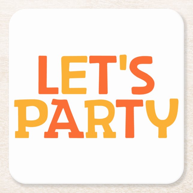 Porta-copo De Papel Quadrado Festa de vamos. (Frente)