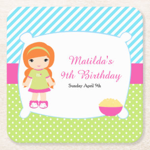 Porta-copo De Papel Quadrado Festa do Descanso da Rapariga Vermelha