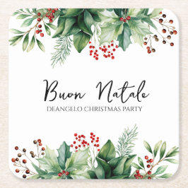 Porta-copo De Papel Quadrado Festa Nacional de Buon no Natal italiano