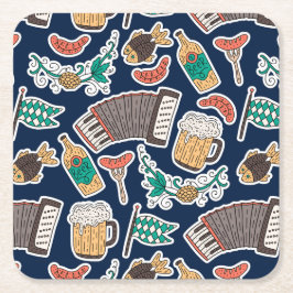 Porta-copo De Papel Quadrado Festival de Cerveja Alemã Oktoberfest