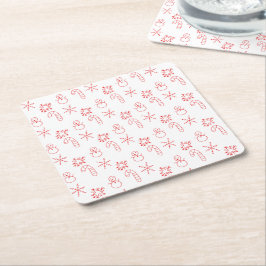 Porta-copo De Papel Quadrado Festive Merry Christmas Napkin