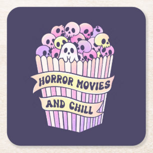 Porta-copo De Papel Quadrado Filmes De Horror E Halloween Fresco