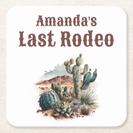 Porta-copo De Papel Quadrado Fim de Semana de Despedida de Solteira Desert Last