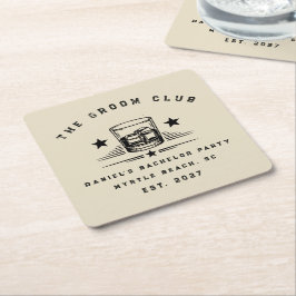 Porta-copo De Papel Quadrado Fim de Semana Personalizado com Tema de Uísque par