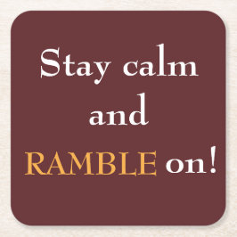 Porta-copo De Papel Quadrado Fique calmo e divirta-se na Porta copos de papel q