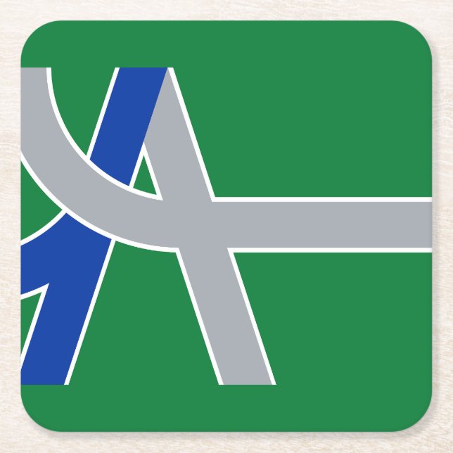 Porta-copo De Papel Quadrado Flag of Albany, Oregon (Frente)