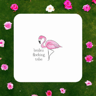 Porta-copo De Papel Quadrado Flamingo Bachelorette Bridesmaid Flock Tribe
