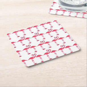Porta-copo De Papel Quadrado flamingo-bird-love-