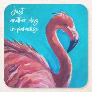Porta-copo De Papel Quadrado Flamingo no paraíso conjunto de portas copos