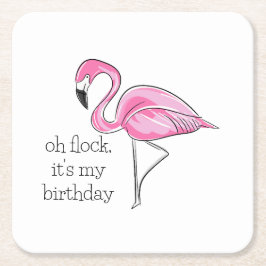 Porta-copo De Papel Quadrado Flamingo Rosa Oh Bloqueio É o Meu Pássaro de Anive