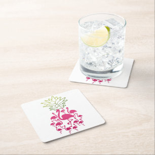 Porta-copo De Papel Quadrado Flamingo Stone Coaster Amante de Pedra Coaster
