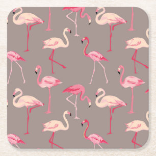 Porta-copo De Papel Quadrado Flamingos retros 2