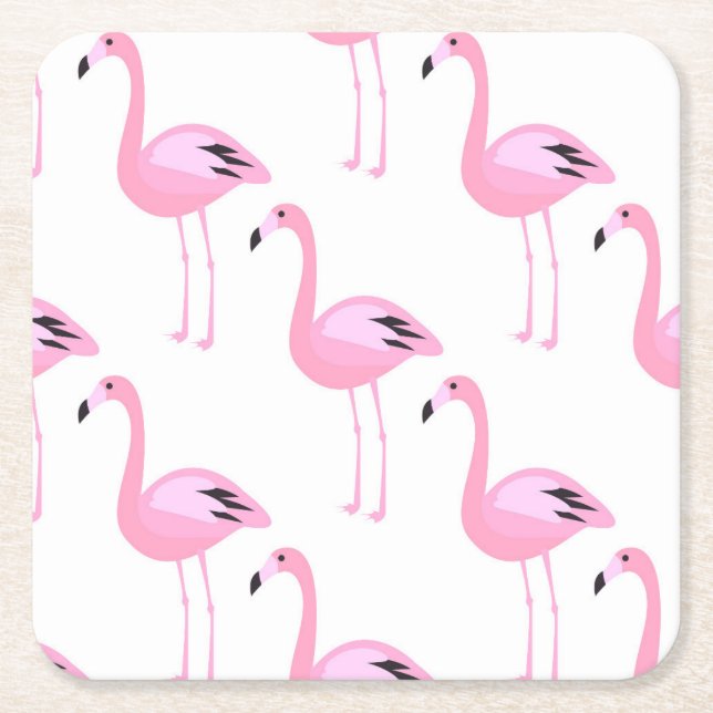 Porta-copo De Papel Quadrado Flamingos Rosa 2 2 (Frente)