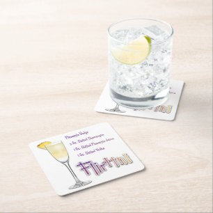 Porta-copo De Papel Quadrado Flirtini Pineapple Mimosa Cocktail Recebe Arte