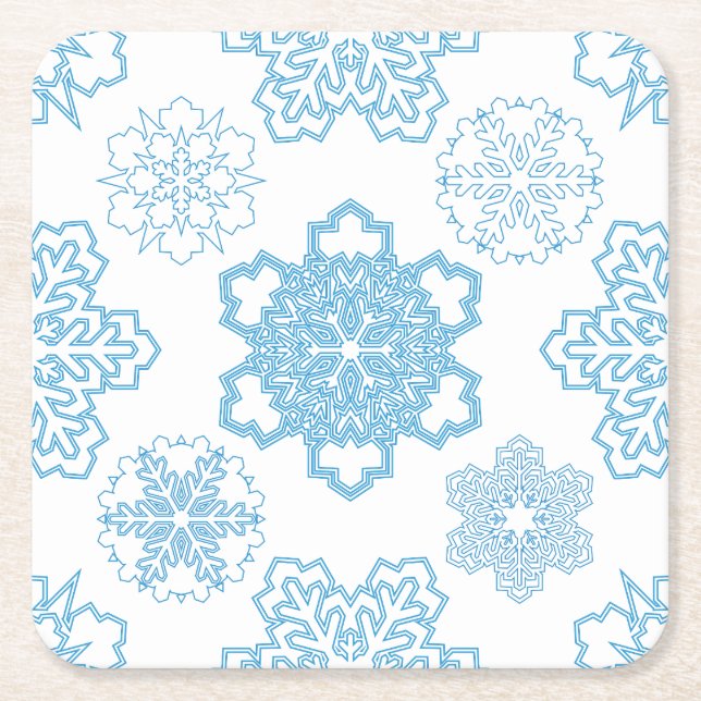 Porta-copo De Papel Quadrado Floco de neve (Frente)