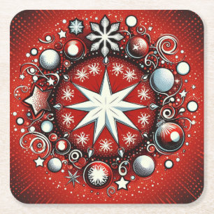 Porta-copo De Papel Quadrado Flocos de neve