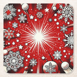 Porta-copo De Papel Quadrado Flocos de neve