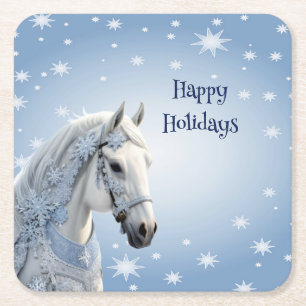 Porta-copo De Papel Quadrado Flocos de neve Porta copos de papel de Natal Holid