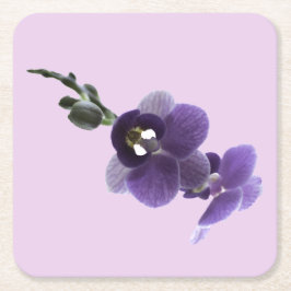 Porta-copo De Papel Quadrado Flor de orquídea roxa, Porta copos de papel