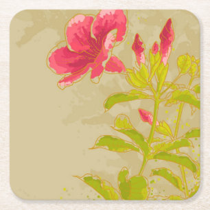 Porta-copo De Papel Quadrado Flor do Allamanda no fundo tonificado