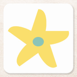 Porta-copo De Papel Quadrado Flor Engraçado