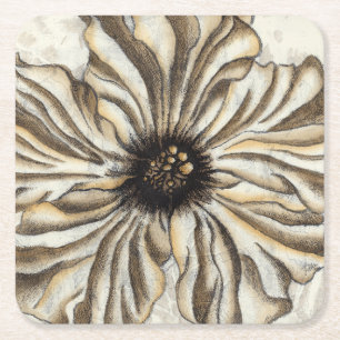 Porta-copo De Papel Quadrado Flor Fresco no Fundo do Tan