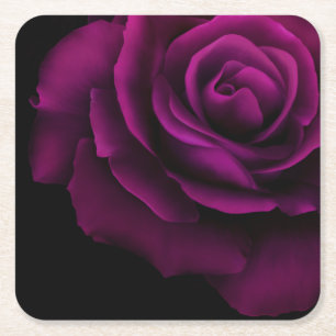 Porta-copo De Papel Quadrado Flor Rosa vermelha Roxo-Gótica