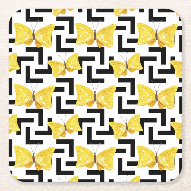 Porta-copo De Papel Quadrado Flor Solar (Frente)