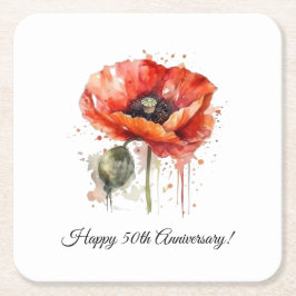 Porta-copo De Papel Quadrado Floração Carmesim, personalizado