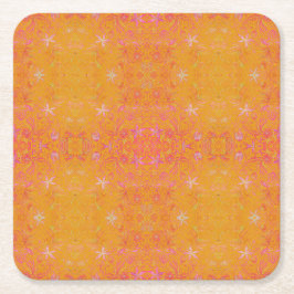 Porta-copo De Papel Quadrado Floral Amarelo bonito