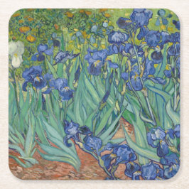 Porta-copo De Papel Quadrado Floral Irises Garden Vincent van Gogh inspirado