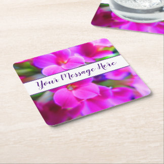 Porta-copo De Papel Quadrado Flores Alegres e Vibrantes Rosa Magenta Roxo Perso
