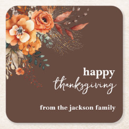 Porta-copo De Papel Quadrado Flores autóctones graças elegante