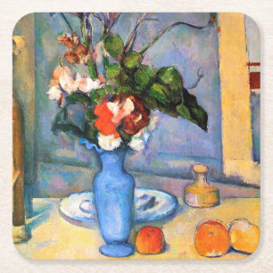 Porta-copo De Papel Quadrado Flores Azuis, Paul Cezanne