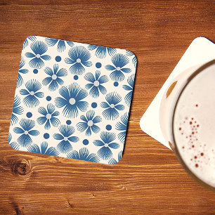 Porta-copo De Papel Quadrado Flores para casamentos do século médio IMPRESSÃO