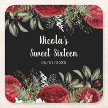 Flores Vermelhas de Natal Elegantes Sweet Sixteen