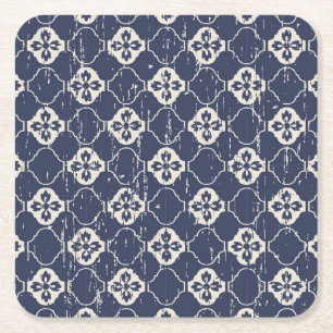 Porta-copo De Papel Quadrado Flores vestidas: Vintage sem costura