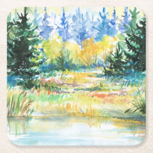 Porta-copo De Papel Quadrado Floresta