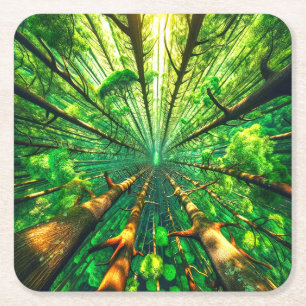 Porta-copo De Papel Quadrado Floresta