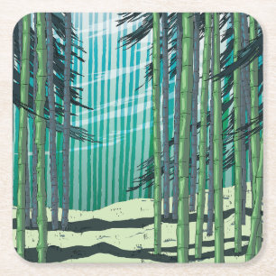 Porta-copo De Papel Quadrado Floresta Bamboo