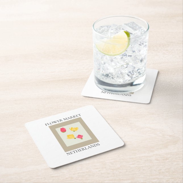 Porta-copo De Papel Quadrado Flower Market - Netherlands (Insitu)