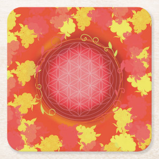 Porta-copo De Papel Quadrado flower of life,pink, flower, natural,sacred