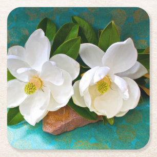 Porta-copo De Papel Quadrado Flowers Magnolia Flower