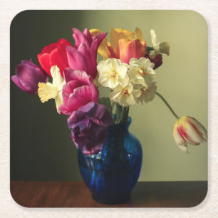 Porta-copo De Papel Quadrado Flowers Spring Flower Bouquet