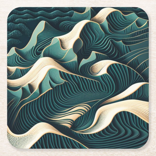 Porta-copo De Papel Quadrado Flowing Harmony (Frente)
