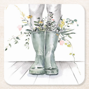 Porta-copo De Papel Quadrado Fluxo e crescimento II